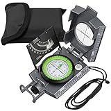 Anbte Kompass Militär Marschkompass mit Klinometer Professioneller Navigation Compass mit Tragetasche Wasserdichter Compass für Jagd Camping Wandern Outdoor-Aktivitäten (Grau)