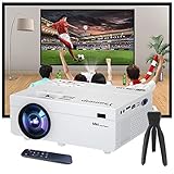 Mini Beamer, Heimkino Beamer HD 720P Nativ Video Beamer,10000 Lumen,LCD Beamer kompatibel mit Laptop, TV-Stick, HDMI, VGA, USB, VG, iPhone, Smartphone