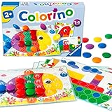 Ravensburger Kinderspiele 20832 - Colorino - Kinderspiel zum Farbenlernen, Mosaik Steckspiel, Spielzeug ab 2 Jahre