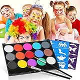 Skymore Kinderschminke Schminke Set, Face Paint Set, Schminkfarbe Kit für Kinder, Körperfarben mit Pinsel, Bodypainting Kit für Karneval