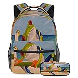 RedEyed Tree Frog Reise-Laptap-Tasche, Kinder-Rucksack, Büchertasche mit Federmäppchen, Schüler-Schulrucksack-Set, Redeyed Baumfrosch, One size