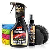 Soft99 Luxury Gloss Quick Detailer (400ml) Auto Glanzverstärker Versiegelung Set - Glanz & Schutz für Deinen Lack - inkl. Abperl-Booster mit Glanz-Finish (100ml) - Sprühwachs, Spray Wax | 7-teilig