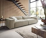 DELIFE XXL-Sofa Tenso Chenille Beige 285 x 105 cm Big-Sofa