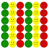 Oblique-Unique® 180 Smiley Face Sticker ø 2cm - Lächeln (Gün) - Neutral (Gelb) - Traurig (Rot)