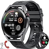 Smartwatch Herren, 1.32 Zoll Touchscreen Armbanduhr mit Bluetooth Anruf, IP67 Wasserdicht Fitness Tracker mit Schlafmonitor Pulsuhr Blutdruck, Musikkontrolle, Schrittzähler Sportuhr für Android iOS