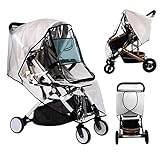 Audero Universal Regenschutz für Kinderwagen, Regenverdeck mit Frontkontaktfenster, Kinderwagenschirm aus EVA-Material, Schutz vor Regen und Wind und gute Luftzirkulation