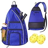 LLYWCM Pickleball-Tasche – wendbarer Crossbody-Rucksack für Pickleball-Paddel, Tennis, Pickleballschläger und Reisen für Damen und Herren (blau)