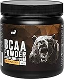 nu3 Vegan BCAA Pulver Ice Tea Peach 400g - Amino BCAA Powder (9,8g BCAAs pro BCAA Drink) essentielle Aminosäuren Pulver (keine Kapseln) hochdosiert mit Leucin für Muskelaufbau ohne Aspartam zuckerfrei