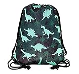 HECKBO Turnbeutel Mädchen Junge - Dino Dinosaurier Motiv - 40x32cm - Kindergarten, Kita, Krippe - Rucksack, Beutel, Sporttasche, Sportbeutel, Kindergartenrucksack, Kinderrucksack, Stoffbeutel