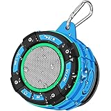 BassPal Bluetooth Lautsprecher IPX7 wasserdichte Dusche Lautsprecher Bluetooth Wireless Dusche Radio mit 10W 15 Stunden Spielzeit, Lauter Stereo Sound für Dusche Wandern Camping (Blau)