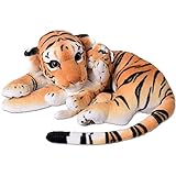 TE-Trend 2in1 XL Plüsch Tiger Tigerbaby Raubkatze Kuscheltier Großkatze liegend 60cm Stofftier braun getigert