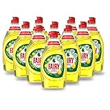 Fairy Spülmittel (4.5 L) Zitrone, mit effektiver Formel für sauberes Geschirr und Fettlösekraft (10 x 450 ml)