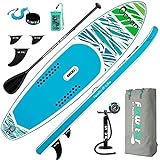 FunWater Aufblasbare Stand Up Paddling Board 320x83x15 cm SUP Complete Inflatable Paddleboard Accessories Adjustable Paddle, Pump, Surfbrett ISUP Travel Backpac, Lead, Surfboard Waterproof Bag