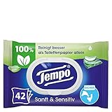 Tempo Toilettenpapier feucht Tempo feuchtes Toilettenpapier sanft&sensitive mit Aloe Vera, 1 x 42 Blatt