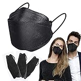 FFP2 Maske Schwarz CE Zertifiziert - 4 Lagige Staubschutzmaske Mundschutzmaske 30 Stück Atemschutzmaske Premium Hygienische Einzelnverpackung