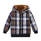 T Shirt Jungen 128 Langarm Kinder Kleinkind Fleece gefütterte warme Hemdjacke Plaid Langarm Kapuze Full Zip Baby Jungen Mädchen Herbst Winter Hoodie Hemd Mantel Outwear Giraffe Shirt (Navy, 3-4 Years)