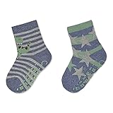 Sterntaler Baby-Jungen ABS-Söckchen DP T-Rex+Sterne Hausschuh-Socken, Tintenblau, 18