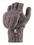 HEAT HOLDERS - Damen Thermo Fingerlose Handschuhe mit Fäustlinge Kappe | Winter Handschuhe mit Plüsch Fleecefutter (Einheitsgröße, Kitz)