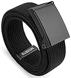 MOZETO Gürtel Herren Länge 115-145 cm Breit 3,8 cm Stoff Canvas Nylon Belt Automatischer Schnallen Verstellbarer Unisex Stoffgürtel