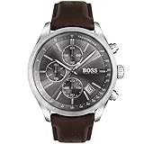 BOSS Herren Chronograph Quarz Uhr mit Leder Armband 1513476