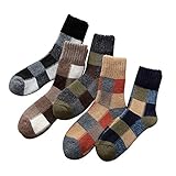 Luckywaqng 5 Paar Herrensocken Winterweiche Warme Kaltstrick Wollsocken Sneaker Socken Kinder Mädchen