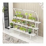 GZHENH Gartenregal Metall-Pflanzenständer Im Treppenstil, Blumentopfständer Aus Eisen Für Innen Und Außen Garten Display Regal Blumentopfhalter Aufbewahrung Organizer Rack Balkonständer Aus Rostfreiem