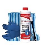 Maxxi Clean Backofenreiniger 500-ml Gel Paste inkl. Backofen- und Grillreiniger Pinsel | löst hartnäckigste Verkrustungen, reinigt selbsttätig - ohne aufheizen - ohne Gerüche + Bonus Antibac Fleece