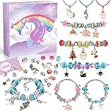 ZOOI Mädchen Geschenke 6-12 Jahre, Schmuck Basteln Mädchen, Geschenke für Mädchen Kinder Spielzeug Mädchen, Charm Armband Kit DIY, Adventskalender 2022 Kinder Spielzeug ab 6 7 8 9 10 11 Jahre