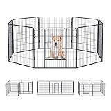 QianRuiDa Welpenauslauf Laufstall Zaun Hundegehege Laufgitter,8-Eck,Metall-Zaun Für Welpen,Hund,Katze,Kaninchen,Meerschweinchen，Indoor- oder Outdoor-Aktivitäten (80W*80H)