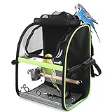 pecute Vogel Träger Rucksack mit Holzstab, Leichte Tragbare Vogel Transporttasche, wasserdichte Papageien Reiserucksack zum Wandern, 34 x 28 x 43 cm, Airline Approved