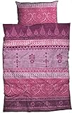 sister s. Fein-Biber Bettwäsche Indi 135 cm x 200 cm Beere-pink orientalische Ornamente Bordüren Bettwäsche-Set modernes Landhaus Italienischer Flair so hip…