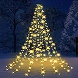 Christbaumbeleuchtung mit Ring, GYLEFY 480 LEDs 16 Girlanden Lichterkette Weihnachtsbaum mit 8Modi Wasserdicht Timer Speicher Weihnachtsbeleuchtung für 2,4m-3,6m Tannenbaum Weihnachtsdeko- Warmweiß