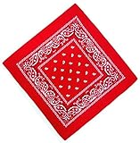 Unbekannt Bandana Kopftuch Halstuch Nickituch Biker Tuch Motorad Tuch verschied. Farben Paisley Muster, Rot, ...