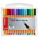 Fineliner - STABILO point 88 Mini - 18er Pack - mit 18 verschiedenen Farben