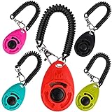 Faburo Profi Hunde Clicker, 5PCS Profi Clicker Clicker Hunde Hunde Clicker Klickertraining Set mit Sprialband Clickertraining für Hunde Katzen Pferde