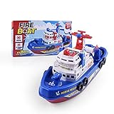 ZHOUJIE Elektrisches Schiff Feuerwehrboot Spielzeug, Kinder Marine Rettung Boot Spielzeug mit Musik Licht Wasser Spray Elektrische Marine Rettung Feuerwehr Boot Modell Bildung Spielzeug Great Holiday