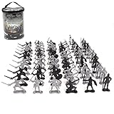 BYNYXI 60 Stück Mittelalter Spielzeugsoldat Figuren, 5-7cm Armee Soldaten Militärfiguren Archaische Warriors Horses Soldiers Plastik Mittelalterliche Ritter Spielzeug für Kinder Jungen Geschenk