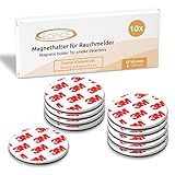 ECENCE Rauchmelder Magnethalter 10 Stück selbstklebende Magnethalterung für Rauchmelder Ø 50mm schnelle & sichere Montage ohne Bohren und Schrauben für alle Feuermelder und Rauchwarnmelder