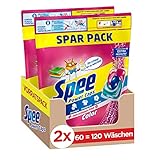 Spee Power Caps Color 3+1, Colorwaschmittel, 120 Waschladungen, Reinheit, Strahlkraft und Frische für deine Buntwäsche zum schlauen Preis, 20-60°