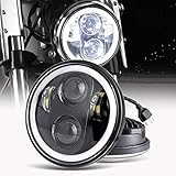 5.75 Zoll LED Motorrad Scheinwerfer Frontscheinwerfer Angel Eye weißer für Harley-Davidson-Wasserdichter Jeep