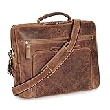 DONBOLSO Laptoptasche San Francisco 15,6 Zoll Leder I Umhängetasche für Laptop I Aktentasche für Notebook I Tasche für Damen und Herren I Braun