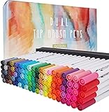 100 Farben Wasserfarben Stifte mit zwei Spitzen, Pinselstift Set Fasermaler , Aquarellstifte filzstifte handlettering stifte GC-100W