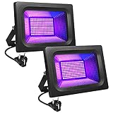 Litake LED UV Schwarzlicht, 30W Violettes LED Strahler Flutlicht Partylicht Bühnendekoration Licht, IP65 Wasserdicht Schwarzlichtlampe für Halloween Aquarium Konzert Party Band Leistung-2 Stk