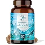 ASHWAGANDHA - Hochpotenz Ashwagandha Extrakt mit 7% Withanolide, Ohne Zusatzstoffe, ohne Hilfsstoffe - 100 Vegane Kapseln