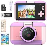 YunLone Kinderkamera Digitalkamera Kinder 1080P HD Eingebaute 32GB SD-Karte USB Wiederaufladbare Kinderdigitalkamera Selfie Kamera Alter Mädchen Geburtstag Kinder Spielzeug - Purple