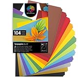 OfficeTree 104 Blatt Tonpapier A4 Bunt 130g - 12 Farben - Buntpapier zum Basteln - Bastelpapier Bunt