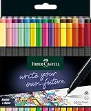 Faber-Castell 151630 - Grip Finepen, Fineliner, mit metallgefasster Faserspitze 0.4 mm, 30er Etui