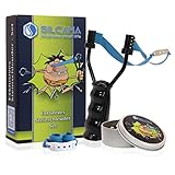 SILCAMA Exklusives Steinschleuder Set - Klassische Zwille für Profis und Einsteiger im Bereich Sport und Outdoor. Bundle mit Slingshot, 100 Stahlkugeln, Ersatzgummi und E-Book