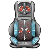 Comfier Shiatsu Massagesitzauflage mit Knet-, Rollen-, Vibrations- und Luftkompressionsmassage, Massageauflage mit Wärmefunktion, für Nacken-, Schultern-, Rücken- und Oberschenkel, Vatertagsgeschenk