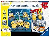 Ravensburger Kinderpuzzle - 05082 Witzige Minions - Puzzle für Kinder ab 5 Jahren, mit 3x49 Teilen